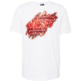 Diesel Majica rdeča / oranžno rdeča / bela | Shoptok.si