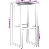  Barski stolci 4 kom crni 38x38x80 cm od čelika obloženog prahom | shoptok.hr
