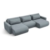 Cosmopolitan Design Prljavo plava baršunasti sklopiva/s prostorom za odlaganje kutna garnitura (u obliku slova "U") Belfast – | shoptok.hr