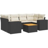  7-dijelni set vrtnih sofa od poliratana s jastucima crni | shoptok.hr