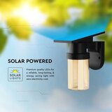  LED Sol zidna lampa LED/3,7V 2700/3200/5000K IP54 1800 mAh crna/dimno bež + daljinski upravljač | Eponuda.com