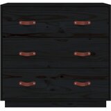  Komoda crna 80 x 40 x 75 cm od masivne borovine | shoptok.hr