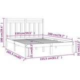  Okvir za krevet od masivnog drva crni 150 x 200 cm veliki | Eponuda.com