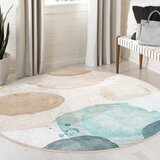 Mila Home modra/bež pralna okrogla preproga ø 120 cm puddle – | Shoptok.si