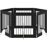  Vrata za pse s postoljem 6 pcs Crni hrast 80 x 80 cm | Eponuda.com