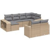 Maison Chic Seti vrtnega pohištva - Vrtna garnitura - Vrtni pohištvo set 10-delna z blazinami bež poli ratan, (21811730) | Shoptok.si