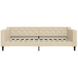  Dnevni krevet s madracem krem 100 x 200 cm od tkanine | shoptok.hr