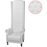 The Living Store Stol z visokim naslonjalom belo umetno usnje -, (21420493) | Shoptok.si