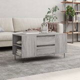 vidaXL Klubska mizica siva sonoma 102x44,5x50 cm inženirski les | Shoptok.si