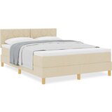 vidaXL Box Spring Krevet sa Madracem Krem 160x200 cm Tkanina | shoptok.hr