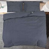  Set posteljine za poplun antracit 140 x 200 cm pamučni | shoptok.hr