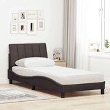 vidaXL Postelja z vzmetnico temno rjava 90x190 cm blago | Shoptok.si