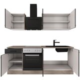 Flex-Well Kuhinjski Blok Z Aparati Capri, Črna, Barva Hrasta | Shoptok.si