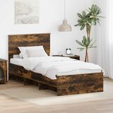  Krevetna konstrukcija s uzglavljem Dimljeni hrast 120 x 123 cm | shoptok.hr
