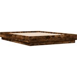  Okvir kreveta s LED svjetlima dimljena boja hrasta 150 x 200 cm | shoptok.hr