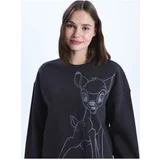 LC Waikiki Crew Neck Bambi Printed Long Sleeve Oversize Women's Sweatshirt