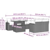 vidaXL Vrtna garnitura 9-delna z blazinami bež poli ratan | Shoptok.si