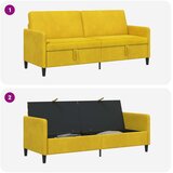 SOFA s pohranom Žuta 192 x 78 x 87 cm Poliester | shoptok.hr