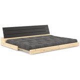 Karup Design Črna/antracitno siva raztegljiva sedežna garnitura iz rebrastega žameta 196 cm Base – | Shoptok.si