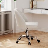  Okretna stolica bez naslona za ruke, stolica za toaletni stolić s podesivom visinom, uredska stolica, stolica za kućni ured, bež | shoptok.hr