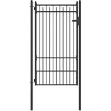  Ogradna vrata BAARLO 100 x 175 cm Metal Crna Može se zaključati | shoptok.hr