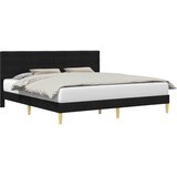 Krevetna konstrukcija s uzglavljem Crna 200 x 200 cm Tkanina | Eponuda.com