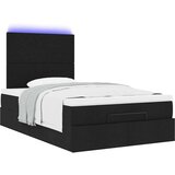 Otomanski okvir kreveta s madraca crni 120x190 cm od tkanine | shoptok.hr