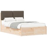  Krevetni okvir s tapiciranim uzglavljem Sivo-smeđa 120 x 190 cm | shoptok.hr