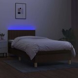  Box spring s madracem LED tamnosmeđi 100x200 cm tkanina | shoptok.hr