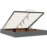 vidaXL Otomanski posteljni okvir z vzmetnico siv 180x200 cm blago | Shoptok.si