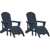vidaXL Adirondack stolice s podnožjem 2 kom Navy Blue HDPE | shoptok.hr