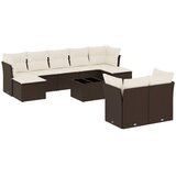  10-dijelni set vrtnih sofa od poliratana s jastucima smeđi | shoptok.hr
