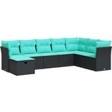  Vrtna garnitura - 8-dijelni set vrtnih sofa od poliratana s jastucima crni - Crna sa spremištem 8 | shoptok.hr