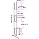  Regal za knjige 5 razina boja hrasta 45x23,5x162,5 cm drveni | shoptok.hr