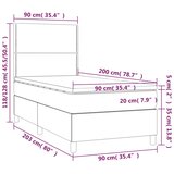  box spring s madracem LED tamnosivi 90x200 cm tkanina | shoptok.hr