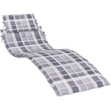  Jastuk za ležaljku sivi karirani 186x58x4 cm tkanina Oxford | shoptok.hr