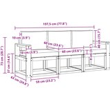  Set vanjskih sofa 3 pcs Bijela i svjetlosiva 197,5 x 63 x 73 cm | shoptok.hr