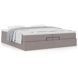  Otomanski posteljni okvir z vzmetnicami taupe 200x200 cm blago, (21653338) | Shoptok.si