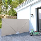 vidaXL Zložljivo stransko platno za teraso krem 300x150 cm Cene