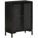  Komoda crna 55 x 30 x 77 cm od masivnog drva manga i željeza | shoptok.hr