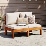 Maison Chic Vrtni kavč - Zunanji kavč brez naslonov z blazinami dvosed trden akacijev les, (22041807) | Shoptok.si