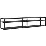 TV omarica črna 200x40x40,5 cm kaljeno steklo, (20731823) | Shoptok.si