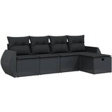  The Living Store Vrtna sedežna garnitura 5-delna z blazinami črn poli ratan - Vrtna Sedežna Garniture, (21443179) | Shoptok.si