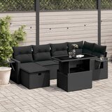 vidaXL 7-dijelni set vrtnih sofa od poliratana s jastucima crni | shoptok.hr