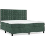  The Living Store Box spring postelja z vzmetnico temno zelena 180x200 cm žamet - Box Spring Postelja, (21492438) | Shoptok.si