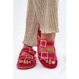 Boto Ladies Slippers With Buckles And Decorative Trimming Fuchsia Visley | ePonuda.com