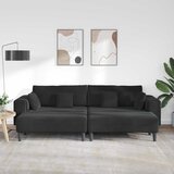 SOFA 3 pcs Crna 250 x 188 x 76 cm Baršun | shoptok.hr