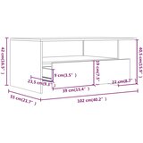  Stolić za kavu boja hrasta 102x55x42 cm konstruirano drvo | shoptok.hr