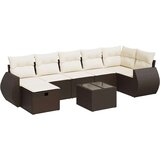vidaXL 8-dijelni set vrtnih sofa s jastucima smeđi od poliratana | shoptok.hr