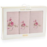 Zwoltex unisex's Towel Set Aster Pink/ Flowers Cene